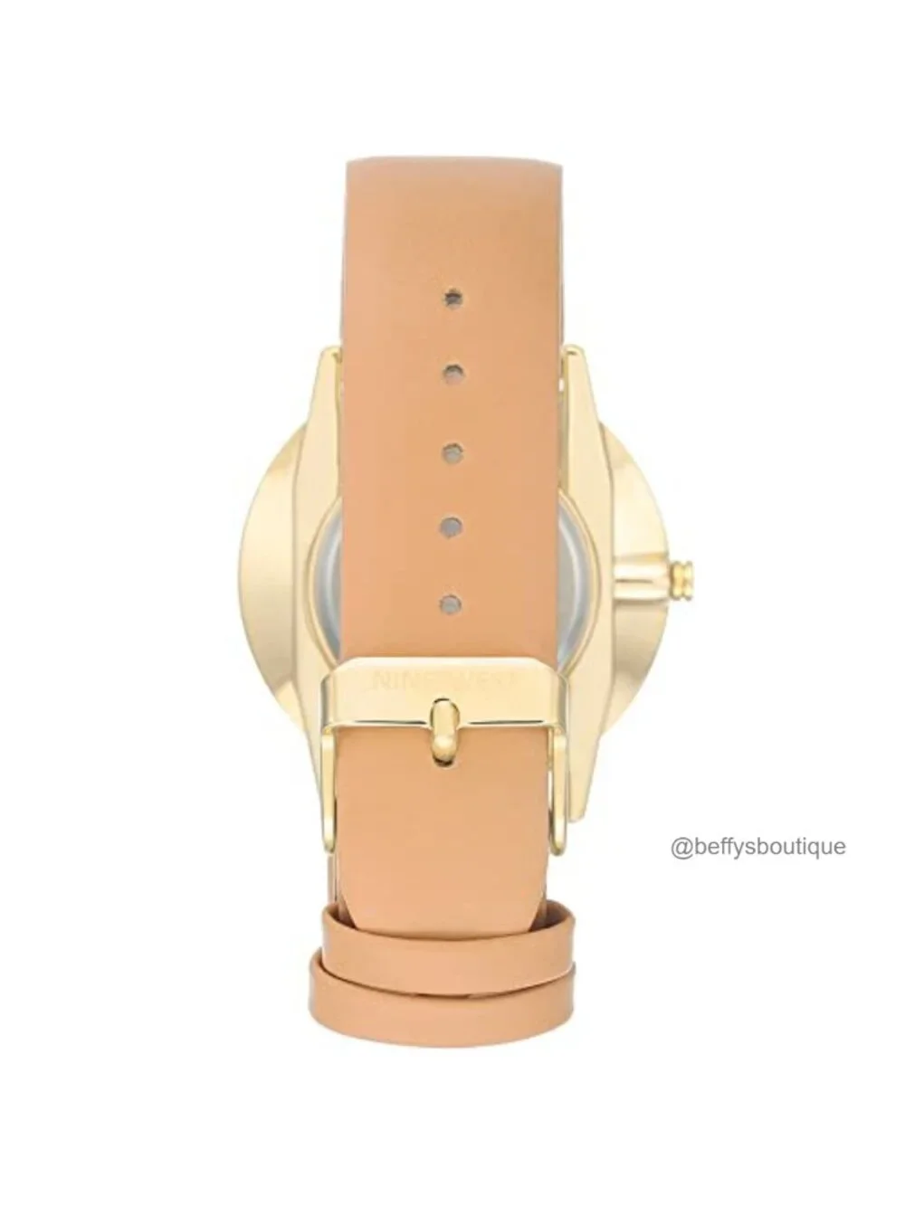 Women's Gold-Tone Watch Faux Leather Strap Japanese Quartz
